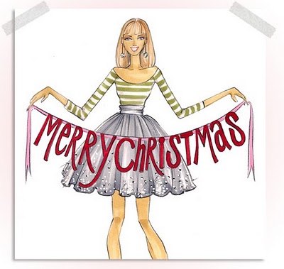 Brooke-Hagel-Fashion-Illustrator-Merry-Christmas-Girl-Illustration